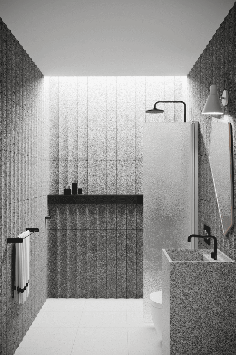 Hinged shower door Hietakari Infinia 212, aluminium frame, Chinchilla patterned glass Hinged shower door Hietakari Infinia 212, aluminium frame, Chinchilla patterned glass