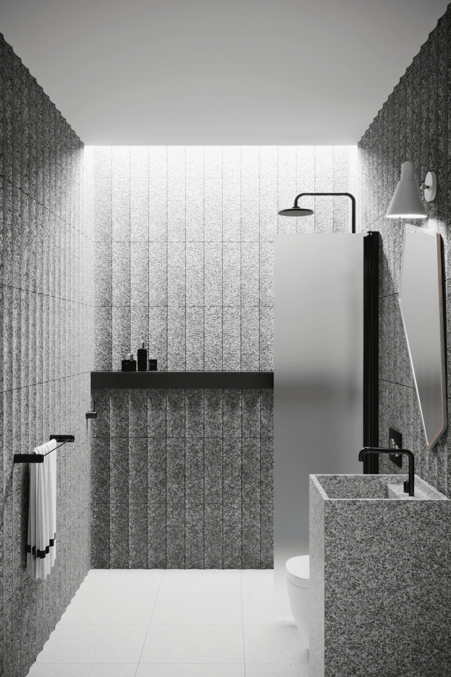 Hinged shower door Hietakari Infinia 212, black frame, satin frosted glass Hinged shower door Hietakari Infinia 212, black frame, satin frosted glass