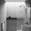Folding shower screen Hietakari Infinia 213, aluminium frame, satin frosted glass Folding shower screen Hietakari Infinia 213, aluminium frame, satin frosted glass