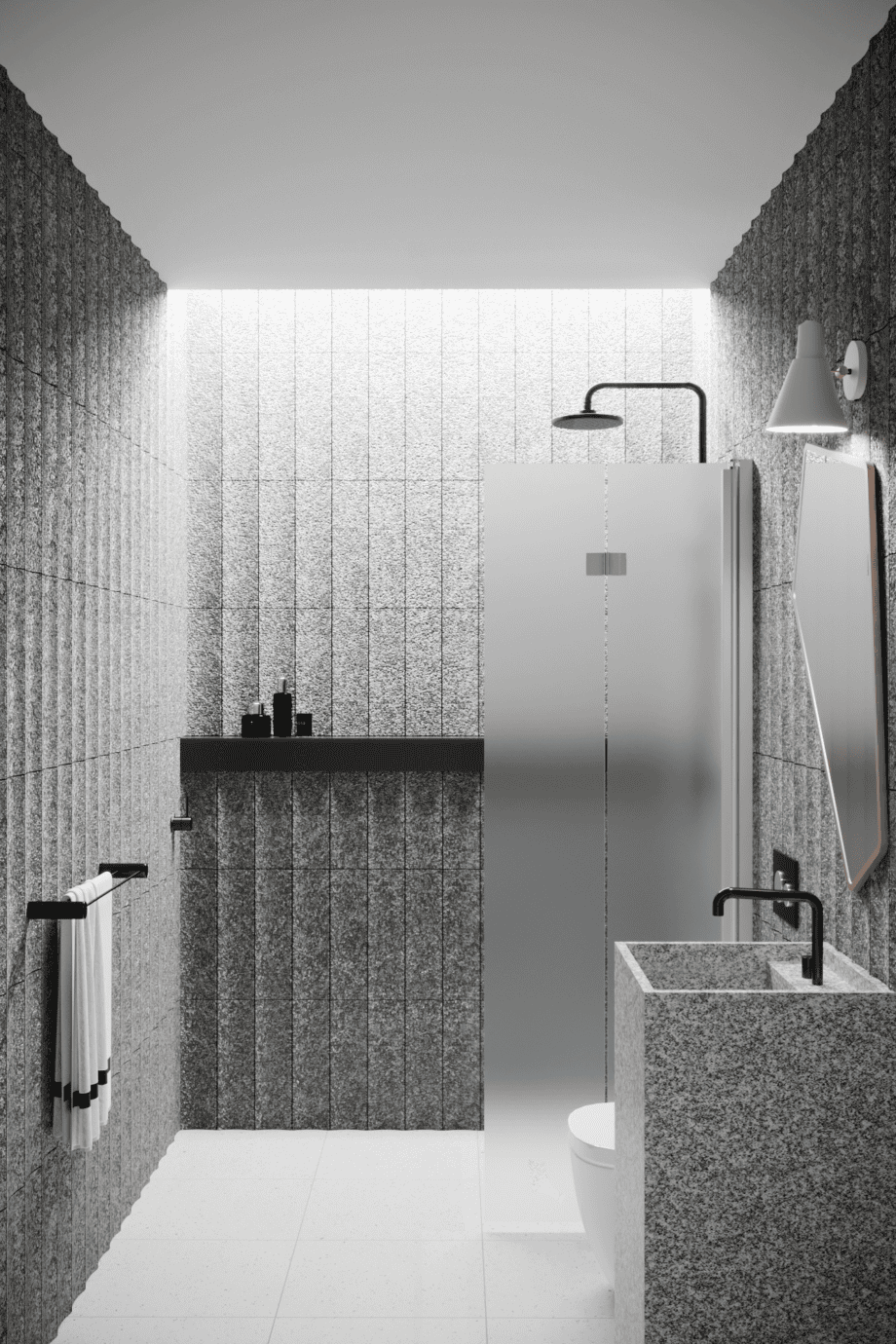 Folding shower screen Hietakari Infinia 213, aluminium frame, satin frosted glass Folding shower screen Hietakari Infinia 213, aluminium frame, satin frosted glass
