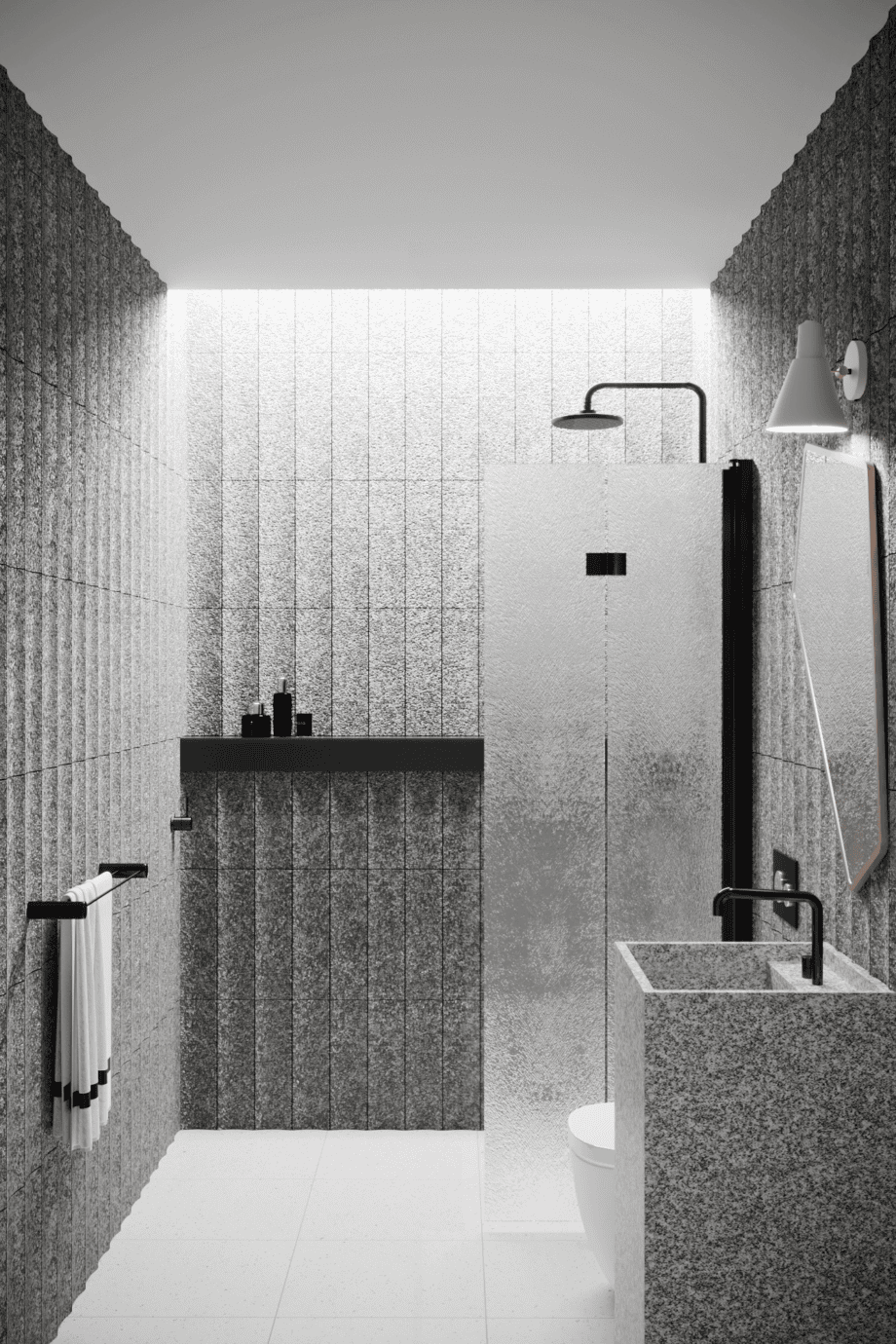 Folding shower screen Hietakari Infinia 213, black frame, Chinchilla patterned glass Folding shower screen Hietakari Infinia 213, black frame, Chinchilla patterned glass