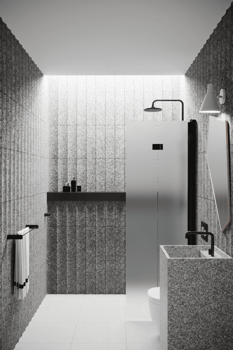 Folding shower screen Hietakari Infinia 213, black frame, satin frosted glass Folding shower screen Hietakari Infinia 213, black frame, satin frosted glass