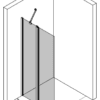 Hinged shower screen with fixed part Hietakari Infinia 214 – 3D drawing Hinged shower screen with fixed part Hietakari Infinia 214 – 3