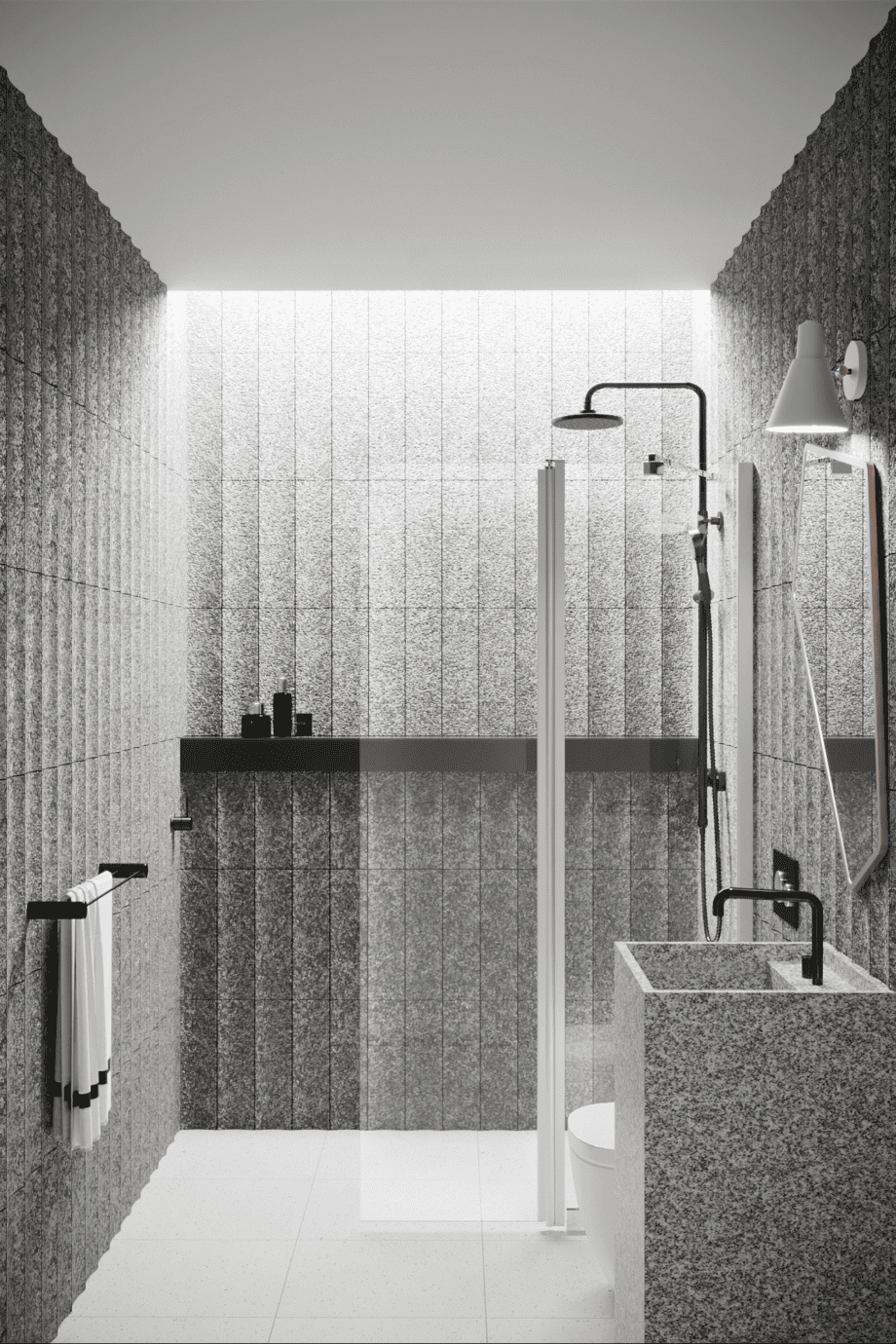 Hinged shower screen with fixed part Hietakari Infinia 214, aluminium frame, clear glass Hinged shower screen with fixed part Hietakari Infinia 214 – 4