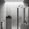 Hinged shower screen with fixed part Hietakari Infinia 214, black frame, Chinchilla patterned glass Hinged shower screen with fixed part Hietakari Infinia 214, black frame, Chinchilla patterned glass