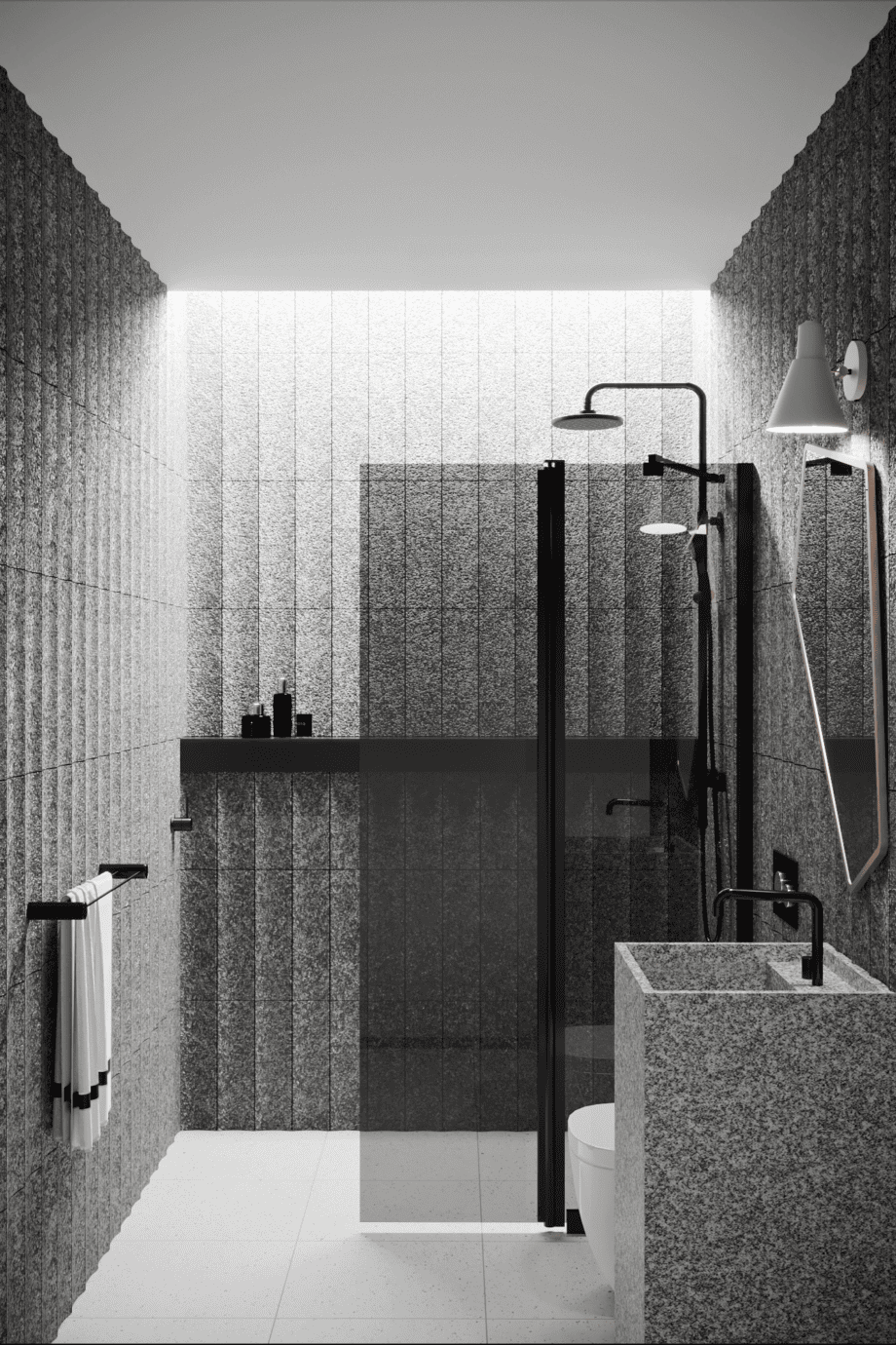Hinged shower screen with fixed part Hietakari Infinia 214, black frame, grey tinted glass Hinged shower screen with fixed part Hietakari Infinia 214, black frame, grey tinted glass