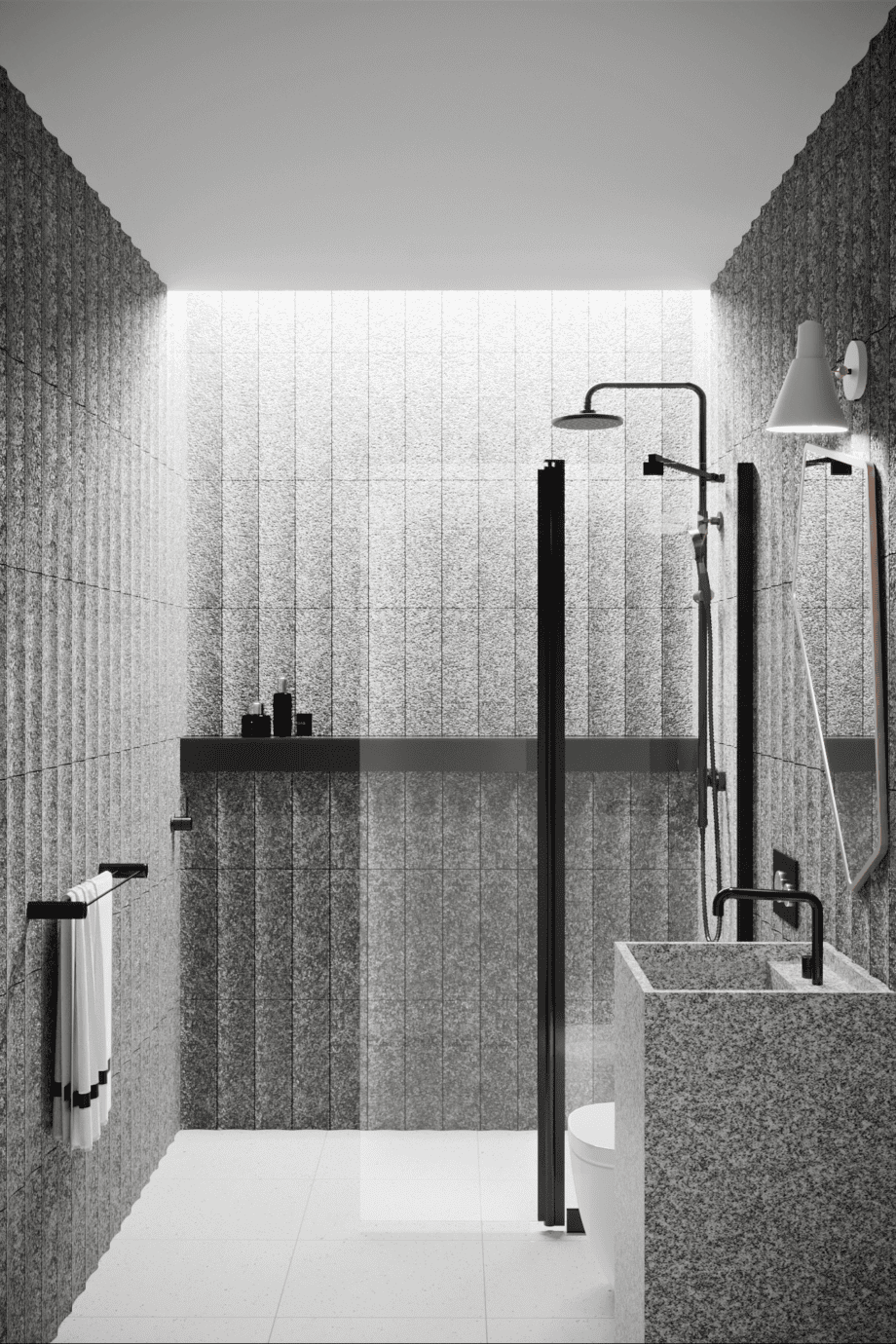 Hinged shower screen with fixed part Hietakari Infinia 214, black frame, clear glass Hinged shower screen with fixed part Hietakari Infinia 214 – 5