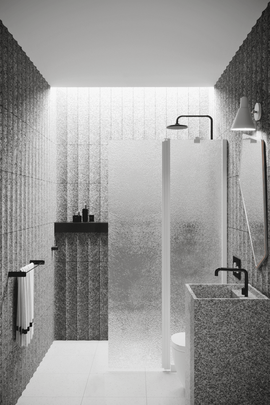 Hinged shower screen with fixed part Hietakari Infinia 214, white frame, Chinchilla patterned glass Hinged shower screen with fixed part Hietakari Infinia 214, white frame, Chinchilla patterned glass