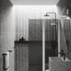 Hinged shower screen with fixed part Hietakari Infinia 214, white frame, grey tinted glass Hinged shower screen with fixed part Hietakari Infinia 214, white frame, grey tinted glass