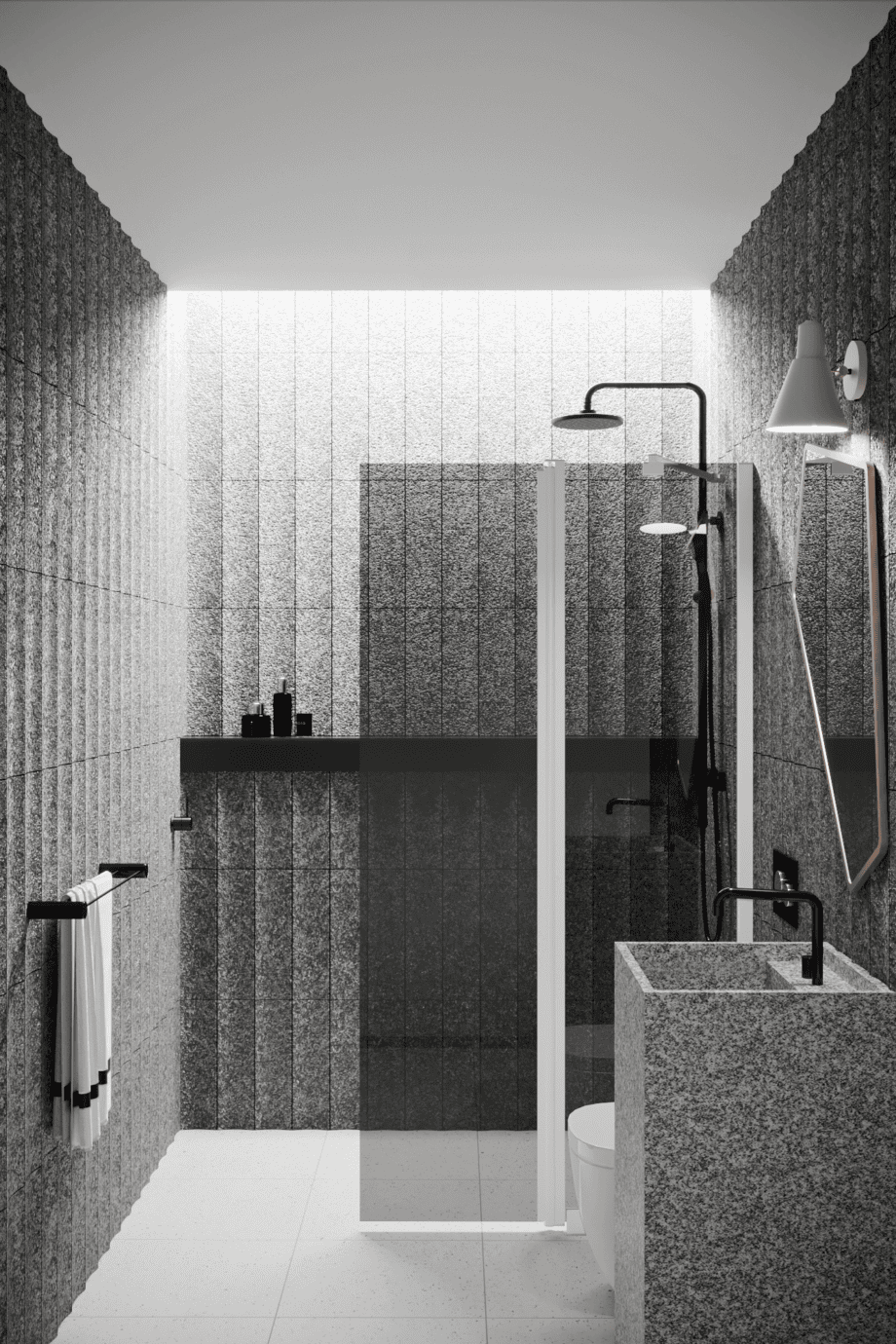 Hinged shower screen with fixed part Hietakari Infinia 214, white frame, grey tinted glass Hinged shower screen with fixed part Hietakari Infinia 214, white frame, grey tinted glass