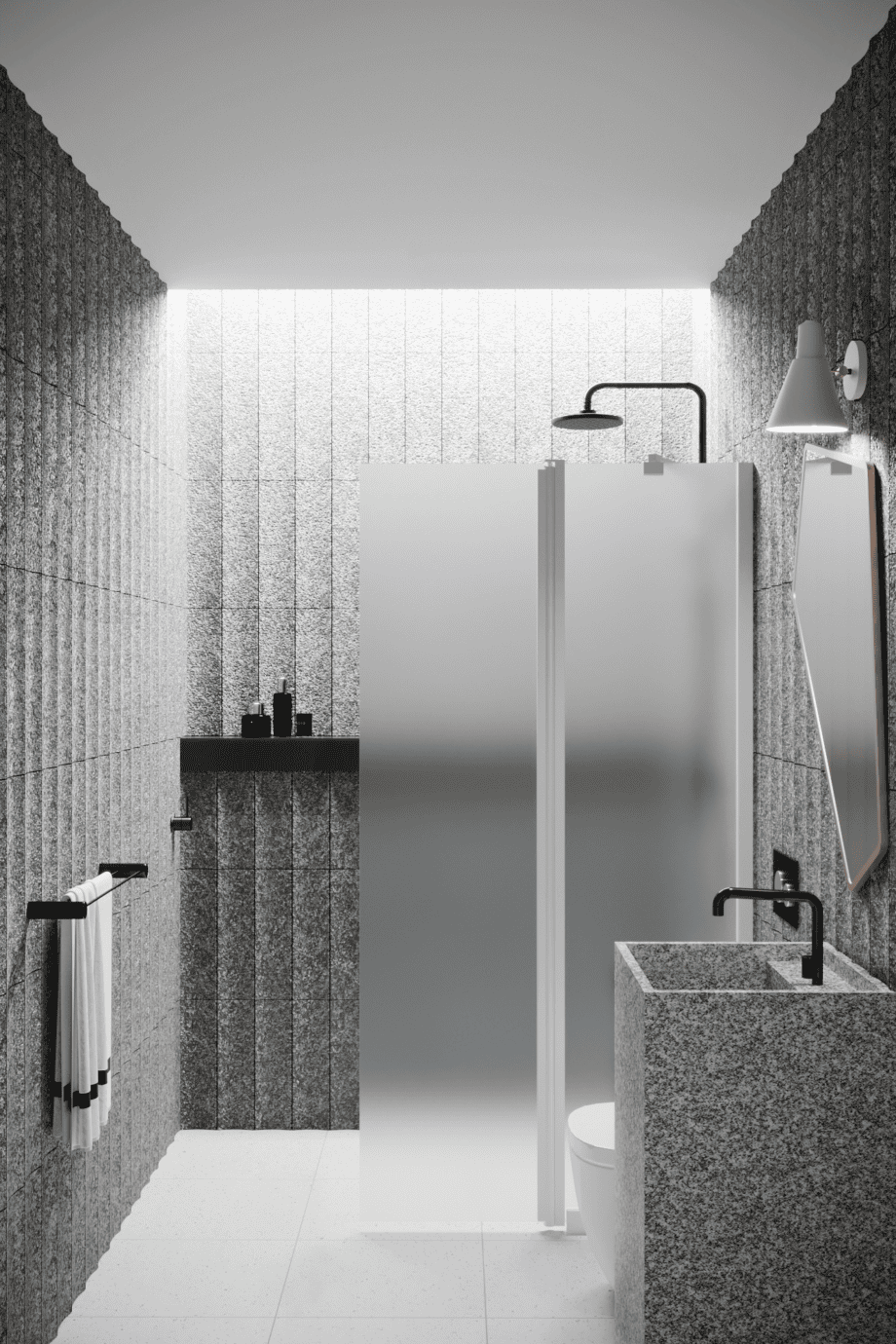 Hinged shower screen with fixed part Hietakari Infinia 214, white frame, satin frosted glass Hinged shower screen with fixed part Hietakari Infinia 214, white frame, satin frosted glass