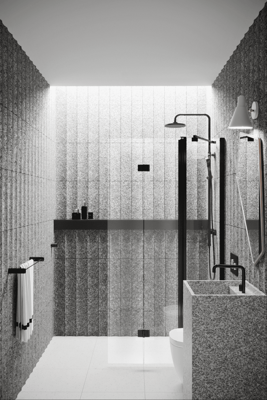 Folding shower screen with fixed part Hietakari Infinia 215, black frame, clear glass Folding shower screen with fixed part Hietakari Infinia 215 – 5