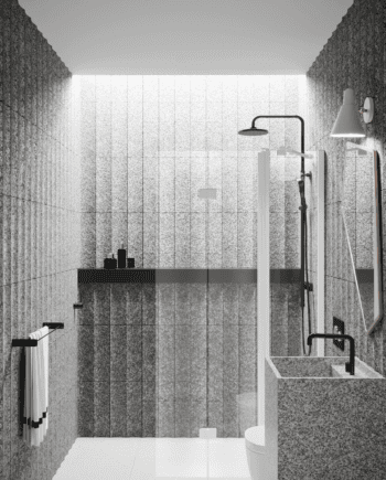 Folding shower screen with fixed part Hietakari Infinia 215