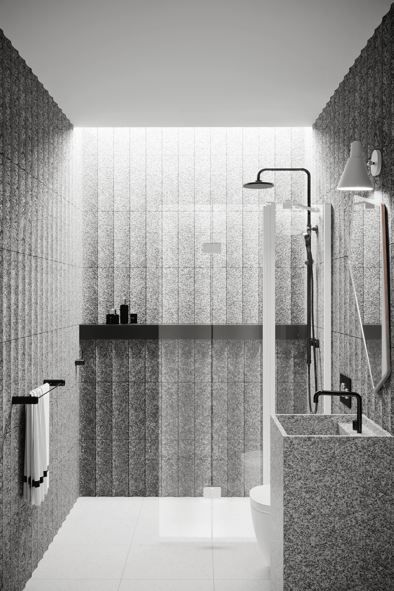 Folding shower screen with fixed part Hietakari Infinia 215