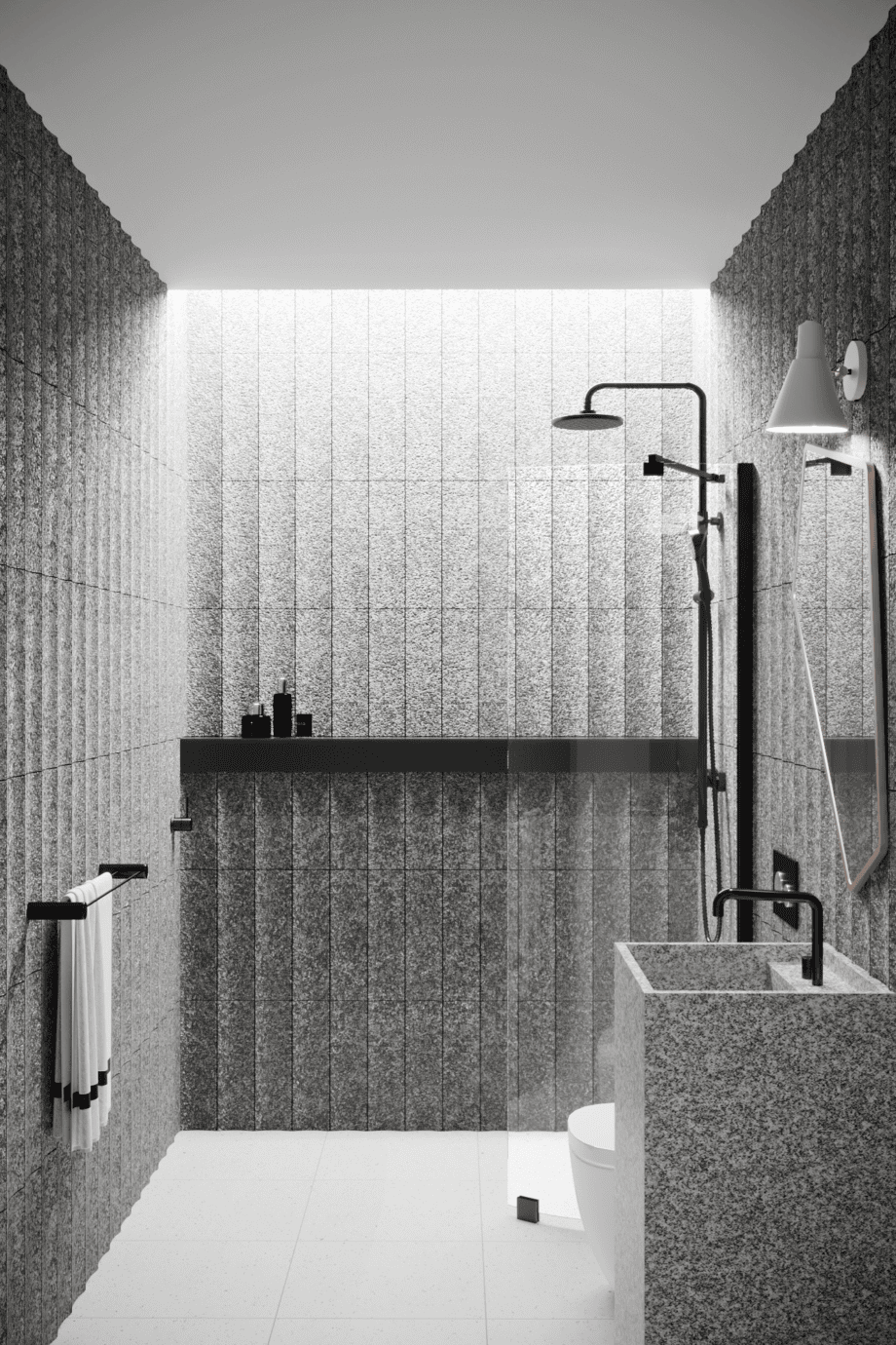 Curved fixed shower screen Hietakari Infinia 221, black frame, clear glass Curved fixed shower screen Hietakari Infinia 221 – 5