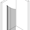 Curved hinged shower door Hietakari Infinia 222 – 3D drawing Curved hinged shower door Hietakari Infinia 222 – 3