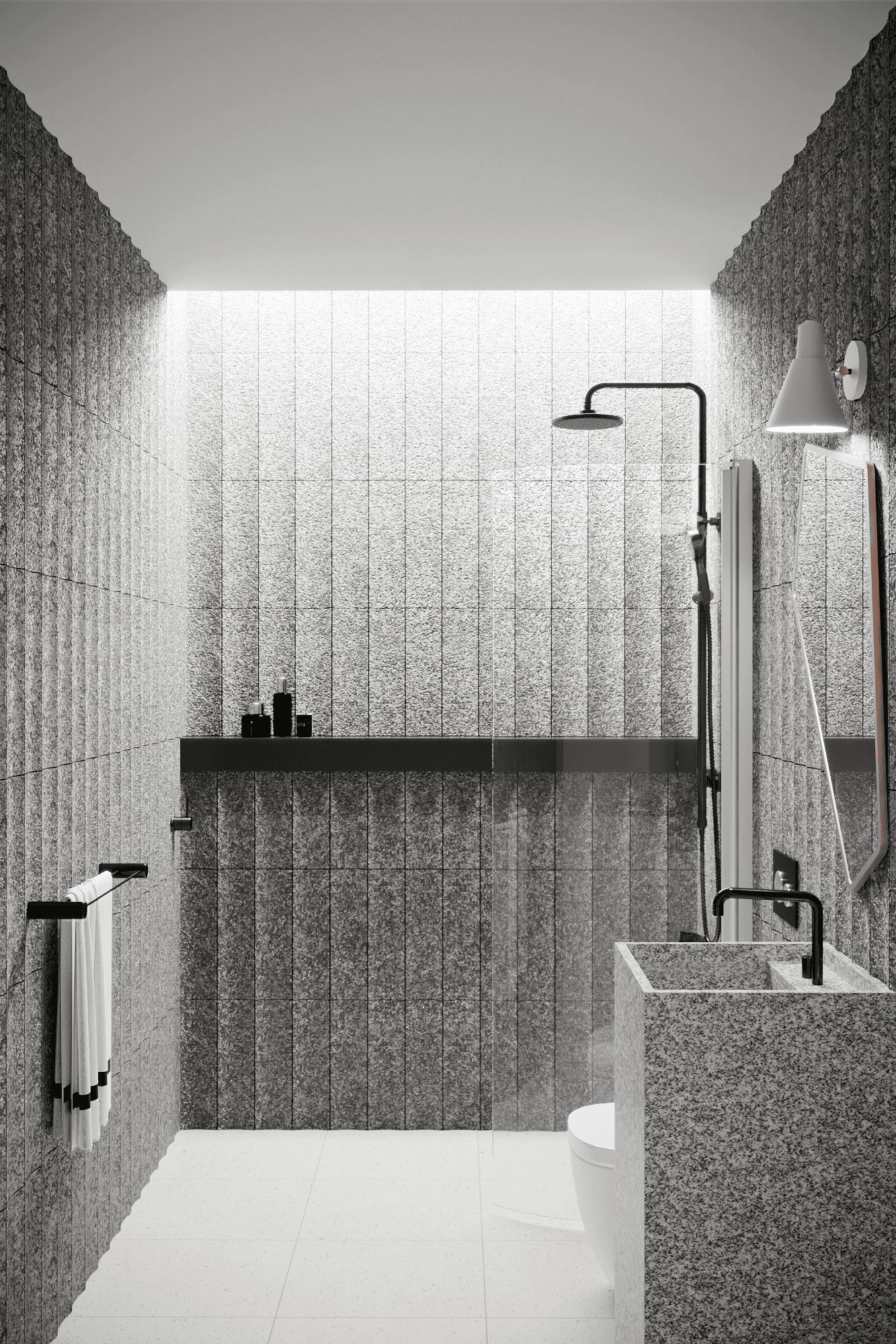 Curved hinged shower door Hietakari Infinia 222 – 4