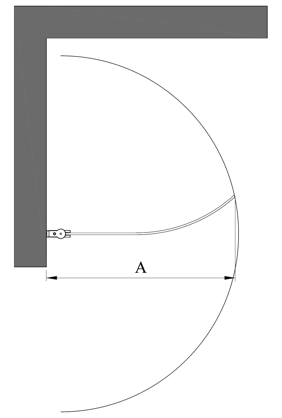 Curved hinged shower door Hietakari Infinia 222 – 2