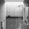 Curved hinged shower door Hietakari Infinia 222, white frame, clear glass Curved hinged shower door Hietakari Infinia 222, white frame, clear glass