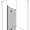 Curved folding shower screen Hietakari Infinia 223 – 3D drawing Curved folding shower screen Hietakari Infinia 223 – 3