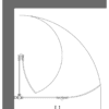 Curved folding shower screen Hietakari Infinia 223 – dimension drawing Curved folding shower screen Hietakari Infinia 223 – 2