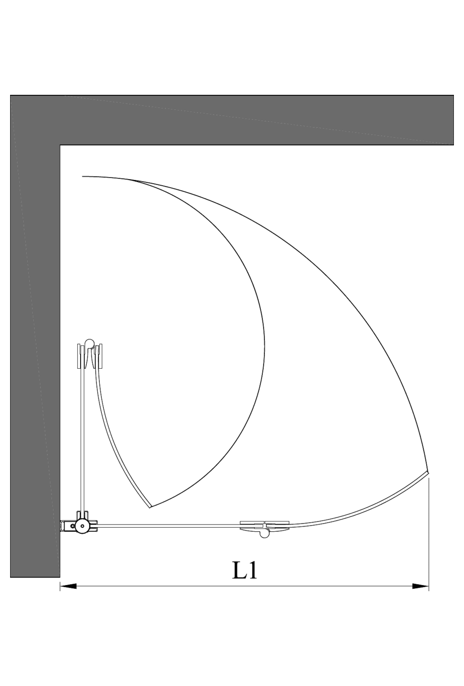 Curved folding shower screen Hietakari Infinia 223 – 2