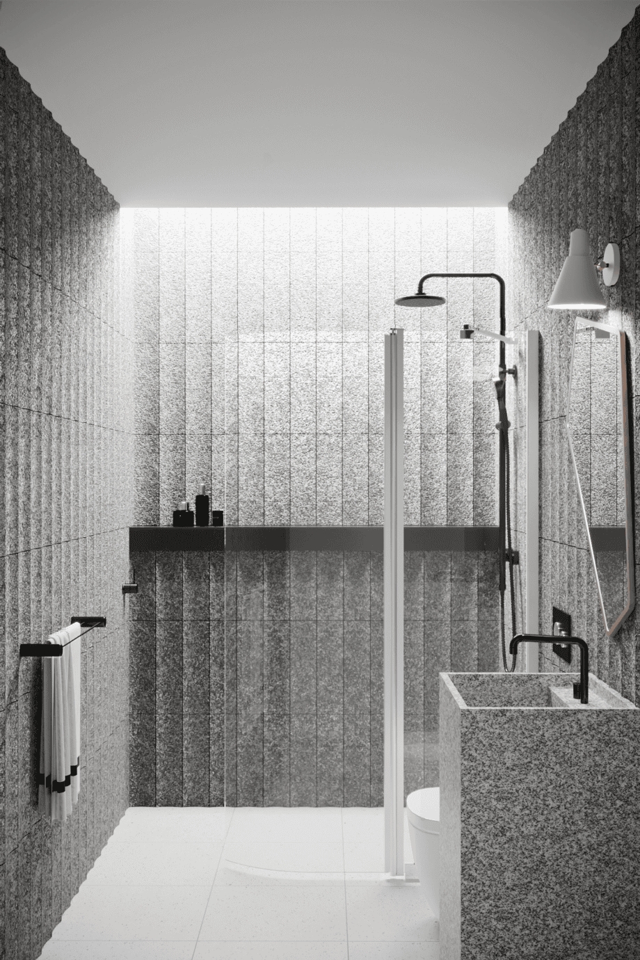 Curved hinged shower screen with fixed part Hietakari Infinia 224, aluminium frame, clear glass Curved hinged shower screen with fixed part Hietakari Infinia 224 – 4