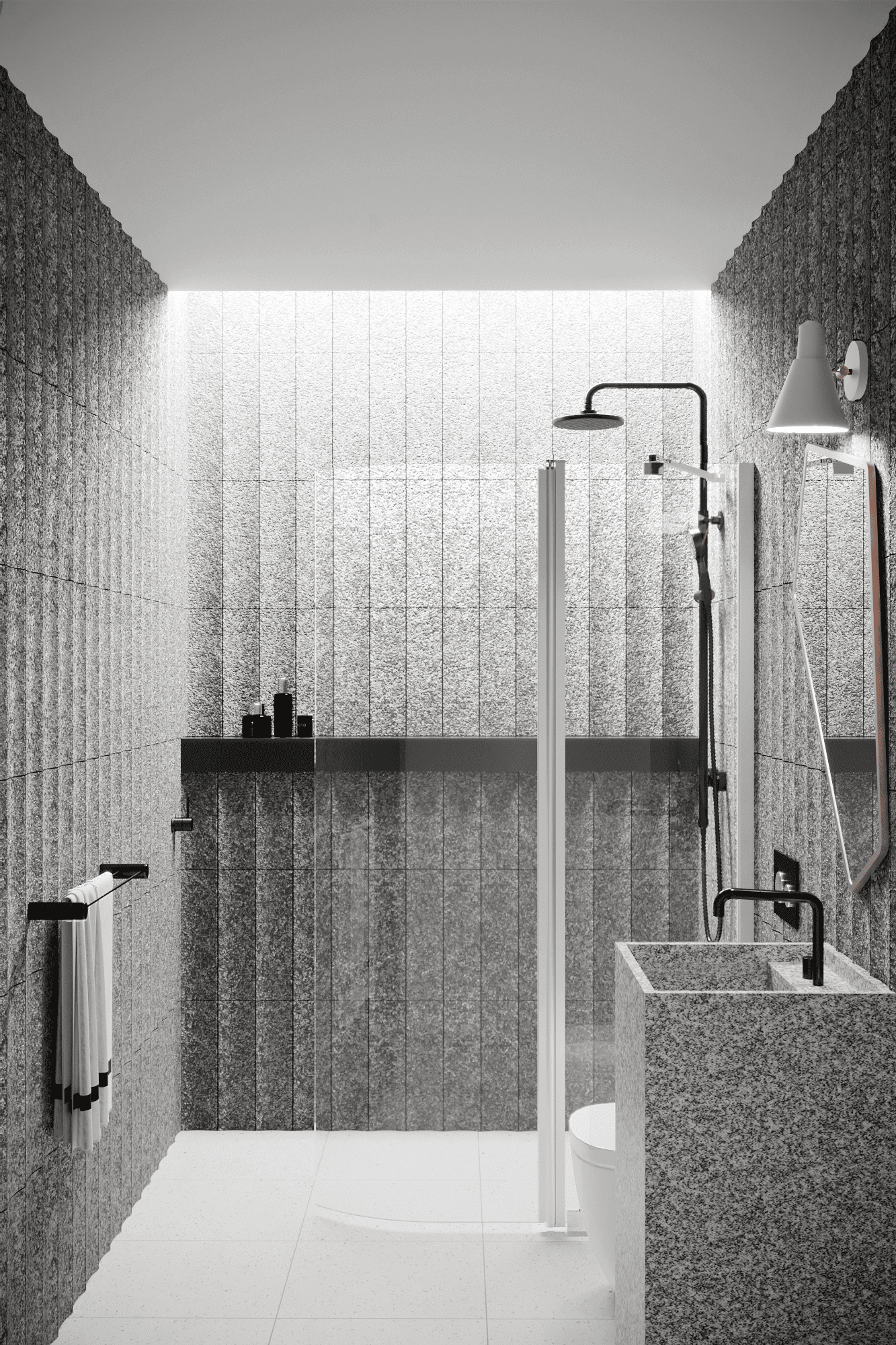 Curved hinged shower screen with fixed part Hietakari Infinia 224 – 4