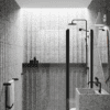 Curved hinged shower screen with fixed part Hietakari Infinia 224, black frame, clear glass Curved hinged shower screen with fixed part Hietakari Infinia 224, black frame, clear glass
