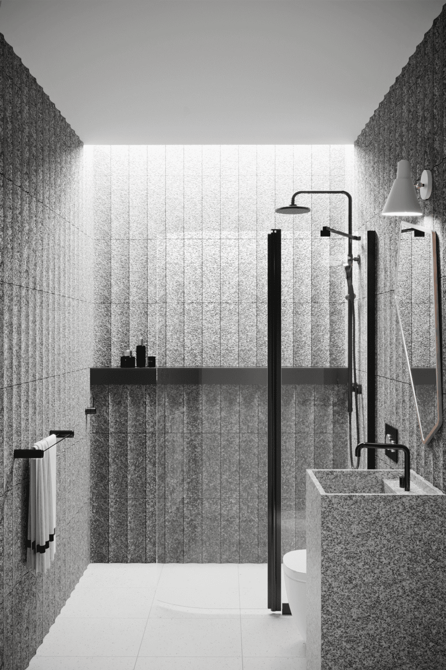 Curved hinged shower screen with fixed part Hietakari Infinia 224, black frame, clear glass Curved hinged shower screen with fixed part Hietakari Infinia 224, black frame, clear glass