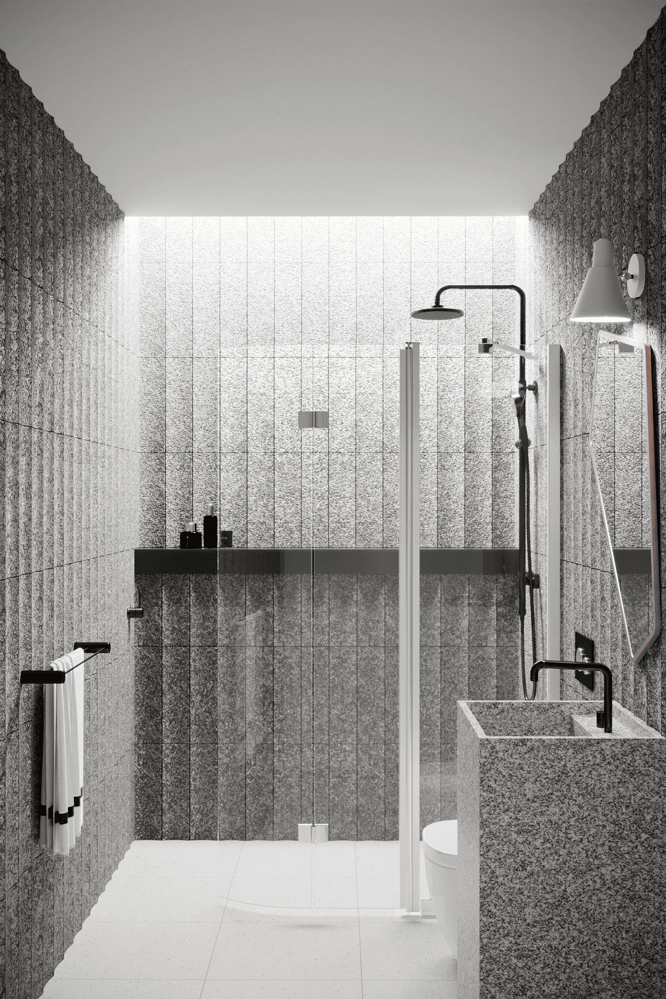 Curved folding shower screen with fixed part Hietakari Infinia 225 – 4