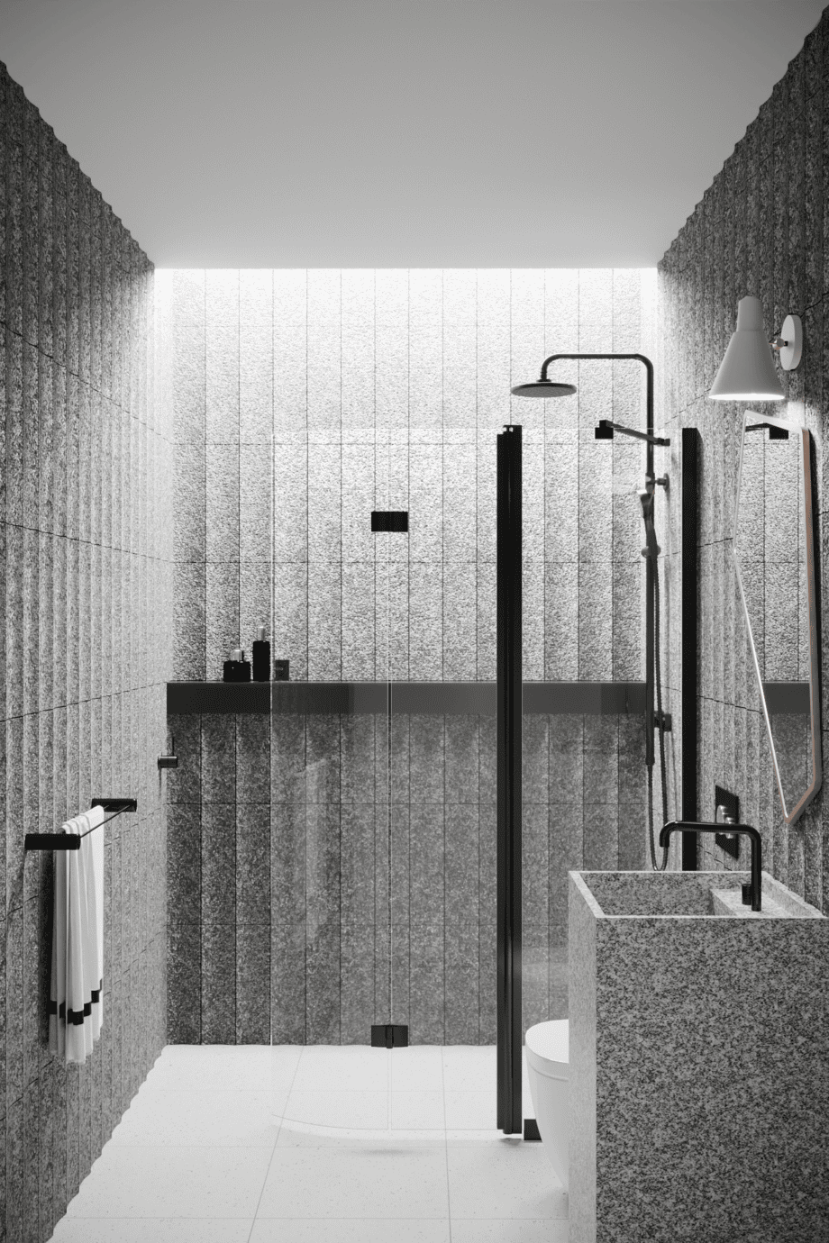 Curved folding shower screen with fixed part Hietakari Infinia 225, black frame, clear glass Curved folding shower screen with fixed part Hietakari Infinia 225 – 5