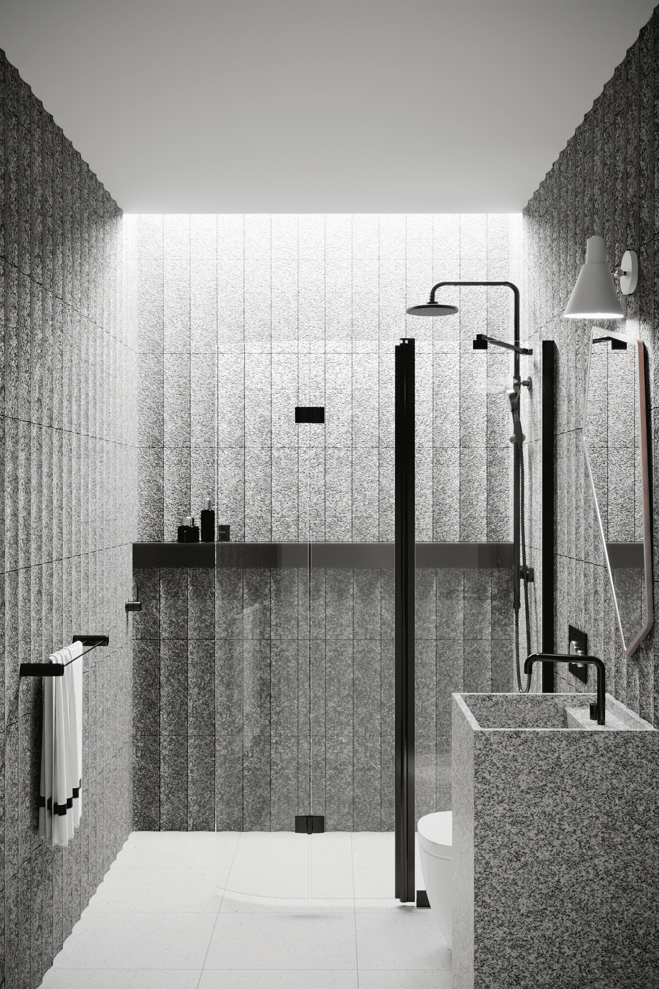 Curved folding shower screen with fixed part Hietakari Infinia 225 – 5