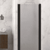 Hinged shower door with wall magnet Hietakari Infinia 233, black frame, Chinchilla patterned glass Hinged shower door with wall magnet Hietakari Infinia 233, black frame, Chinchilla patterned glass