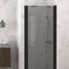 Hinged shower door with wall magnet Hietakari Infinia 233, black frame, grey tinted glass Hinged shower door with wall magnet Hietakari Infinia 233, black frame, grey tinted glass