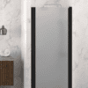 Hinged shower door with wall magnet Hietakari Infinia 233, black frame, satin frosted glass Hinged shower door with wall magnet Hietakari Infinia 233, black frame, satin frosted glass