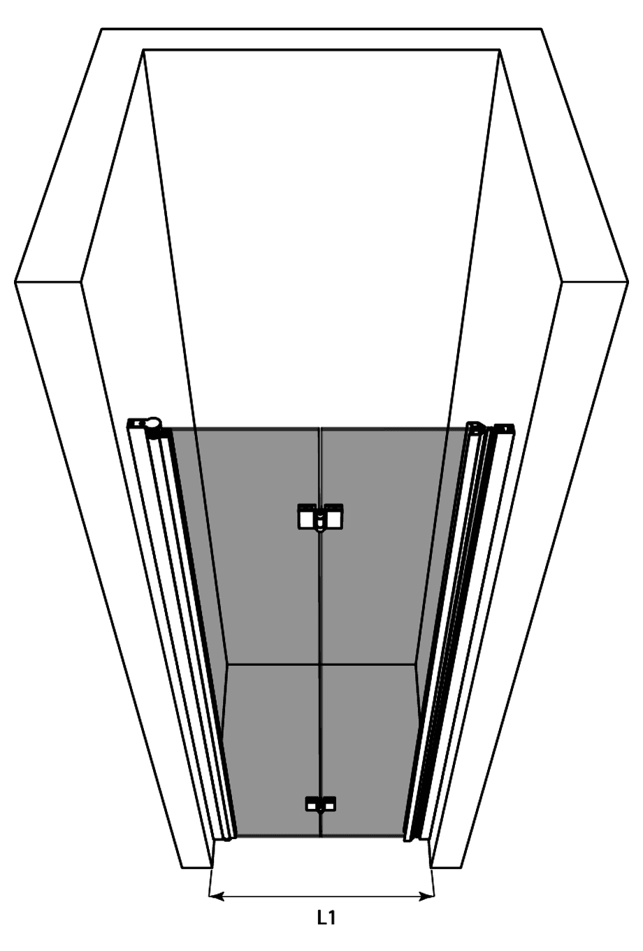 Folding shower door with wall magnet Hietakari Infinia 234 – 3