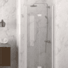 Folding shower door with wall magnet Hietakari Infinia 234, white frame, clear glass Folding shower door with wall magnet Hietakari Infinia 234