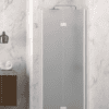 Folding shower door with wall magnet Hietakari Infinia 234, white frame, satin frosted glass Folding shower door with wall magnet Hietakari Infinia 234, white frame, satin frosted glass