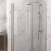 Hinged shower door with fixed part and wall magnet Hietakari Infinia 235, aluminium frame, clear glass Hinged shower door with fixed part and wall magnet Hietakari Infinia 235 – 4