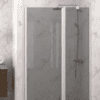 Hinged shower door with fixed part and wall magnet Hietakari Infinia 235, white frame, grey tinted glass Hinged shower door with fixed part and wall magnet Hietakari Infinia 235, white frame, grey tinted glass