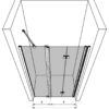 Folding shower door with fixed part and wall magnet Hietakari Infinia 236 – 3D drawing Folding shower door with fixed part and wall magnet Hietakari Infinia 236 – 3