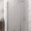 Folding shower door with fixed part and wall magnet Hietakari Infinia 236, aluminium frame, Chinchilla patterned glass Folding shower door with fixed part and wall magnet Hietakari Infinia 236, aluminium frame, Chinchilla patterned glass