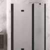 Folding shower door with fixed part and wall magnet Hietakari Infinia 236, black frame, Chinchilla patterned glass Folding shower door with fixed part and wall magnet Hietakari Infinia 236, black frame, Chinchilla patterned glass