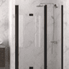 Folding shower door with fixed part and wall magnet Hietakari Infinia 236, black frame, clear glass Folding shower door with fixed part and wall magnet Hietakari Infinia 236 – 5