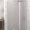 Folding shower door with fixed part and wall magnet Hietakari Infinia 236, white frame, Chinchilla patterned glass Folding shower door with fixed part and wall magnet Hietakari Infinia 236, white frame, Chinchilla patterned glass