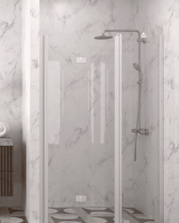 Folding shower door with fixed part and wall magnet Hietakari Infinia 236