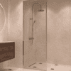 Fully framed fixed shower screen Hietakari Vetro 501, chrome fittings, clear glass