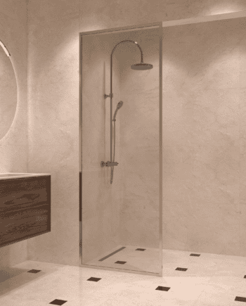 Fully framed fixed shower screen Hietakari Vetro 501, chrome fittings, clear glass