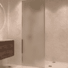 Fully framed fixed shower screen Hietakari Vetro 501, chrome fittings, satin frosted glass